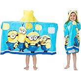 Despicable Me Minions Bath/Pool/Beach Soft Cotton Terry Hooded Towel Wrap, 24" x 50", By Franco Kids
