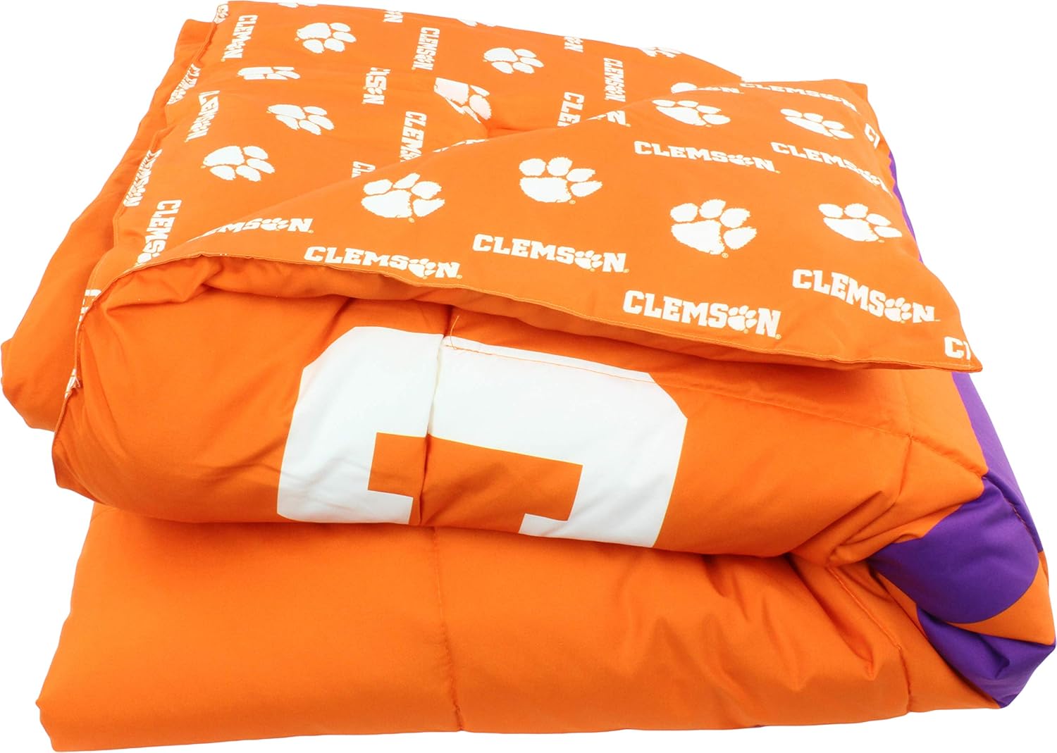 Amazon Com College Covers Clemson Tigers Comforter Set Queen Team Color Home Kitchen