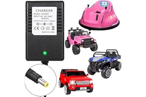 CILEHALL 12v Battery Charger for Kids Ride on Car - 12V 1000mA Charger for Kidzone Bumper Car, Charger for Best Choice Products Jeep,Class 2 Power,12v Battery Charger for Kids Electric Car Toys