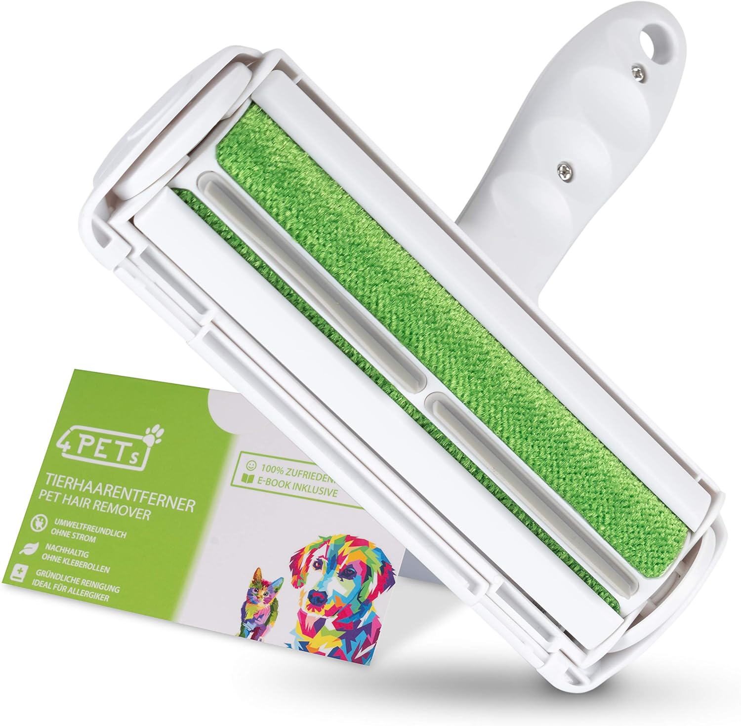 4 Pets - Fusselbürste 2.0 für eine schnelle und Bequeme Tierhaarentfernung - Fusselrolle Tierhaare für Autositze, Möbel & Teppiche - Wiederverwendbarer Tierhaarentferner, Katzenhaarentferner