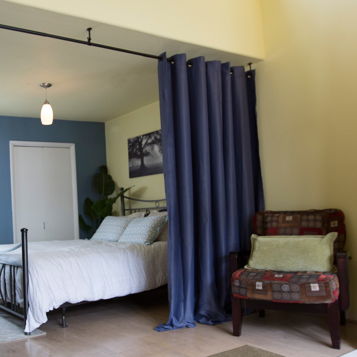 RoomDividersNow Hanging Curtain Room Divider Kit Medium B, 9ft Tall X