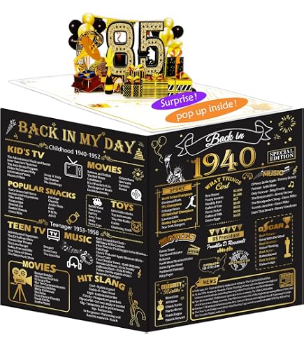 Flickback 1940 Trivia Playing Cards - 85th Birthday Gift Deck With Questions About 1940