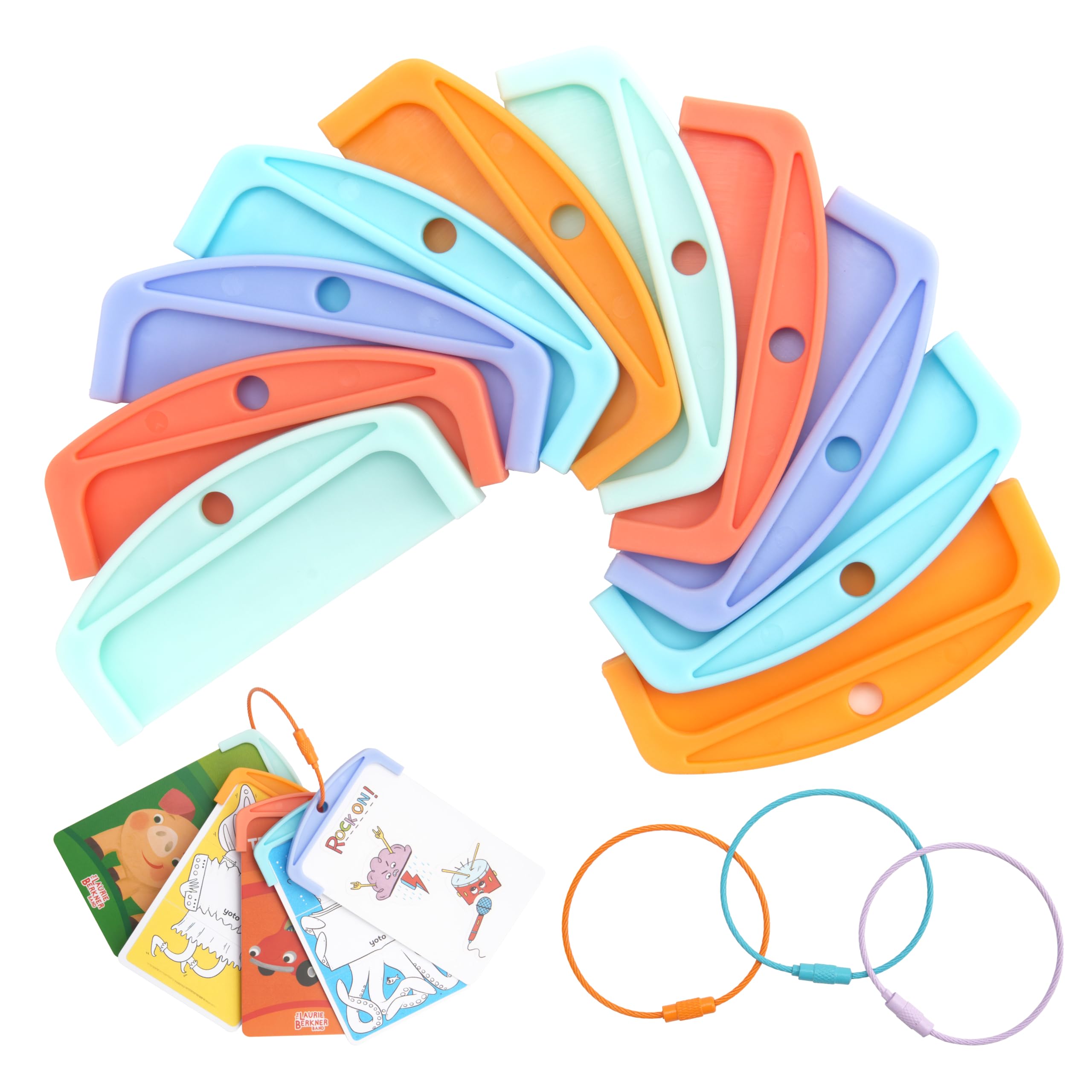 Photo 1 of 10 Pcs Reusable Plastic Card Holders for Yoto Cards with 3 Ring Loops, Portable Card Holder for Yoto Mini Player Audio Cards, Kids Travel Carrier, Yoto Accessory Organizer Storage Set