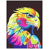 Maomaomi Paint by Numbers for Kids & Adults & Beginner - 12 × 16 inch DIY Canvas Painting Gift Kits - Eagle King Without Fram