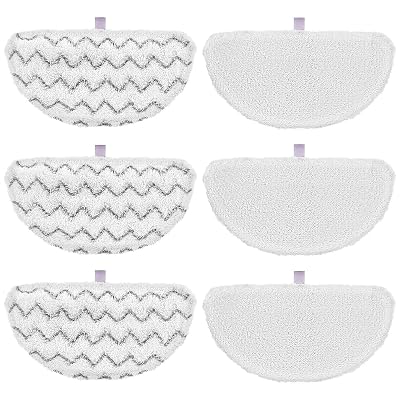 6 Pack 1940 for Bissell Steam Mop Pads for Bissell PowerFresh Steam Mop 1806 1544 1440 2075A 2685A 1940W 19404 Series, Model 19402 19408 1940a 1940f 1940q 1940t B0006 B0017, Part #5938#203-2633