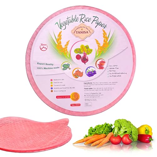 Tanisa TANISA Rice Paper Wrappers for Spring Rolls – Round Beetroot Rice Paper ...