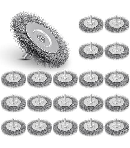 20PCS 3 Inch Stainless Steel Wire Wheel Brushes Kit For Drill With 1/4-Inch S