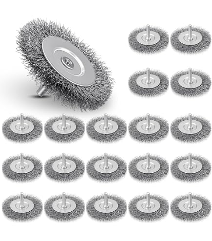 BlueSpot 5pc Brass Wire Wheel Brush Set For Drill – Rust & Paint Removal, 1/4" Shank