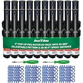 Rain Bird 5000 Rotor with Nozzle Tree 4 Pack + Rotor Screwdriver Tool | (5000RCTREE) + (CPRTOOL) 3/4 inch Inlet for Water Efficient 4 inch Pop Up, Adjustable 40 - 360 Degree Arc &amp; 25 - 50 ft Radius