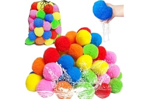 YUKOUQIAN Reusable Water Balloons 60 PCS Water Balls Sponge Balls Beach Swimming Pool Kids Backyard Outdoor Toys Summer Water Game Boy （60ge buqiu）