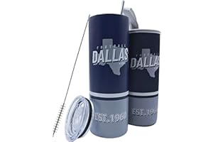 LANJAO Tumbler 20oz Straight Skinny Car Cups With Insulated Cup Sleeve Portable Handle, Sports Travel Coffee Mug, Stainless Steel, Insulated,Classic Collection Gifts for Men Women Fans