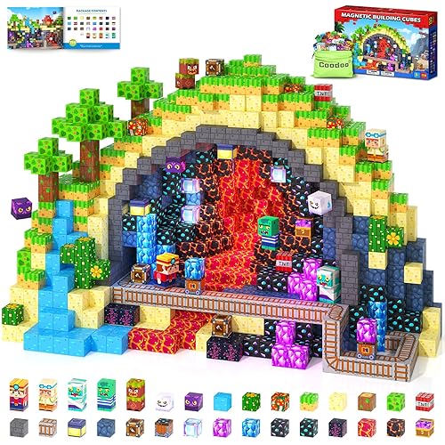 150PCS Magnetic Blocks, Build Mine Magnet World Set, Toddler Outdoor Toys STEM Construction Building Blocks Toy, Magnetic Tiles Sensory Kids Toys for 3+ Year Old Kids Boys Girls Ages 3 4 5 6