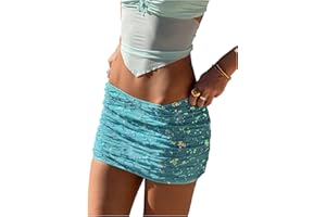 Floerns Women's Contrast Sequin High Waist Shining Party Bodycon Mini Skirt