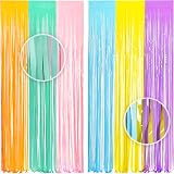 Rainbow Foil Fringe Curtain 2 Pack 3.28x8.2 ft Backdrop view 1