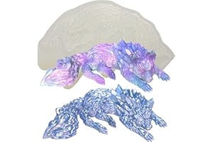 KAKIWYHHH Ice Crystal Wolf 3D Epoxy Resin Silicone Mold for Fondant Sugar Craft, Cake Topper Decorating,Polymer Clay,Fairy Garden, Plaster