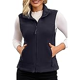 Haianguoji Women's Full-Zip Soft Polar Fleece Vest with Side Pockets Warm Fashion Stand Collar for Fall and Winter