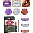 FREEORR 3 Colors Glitter Lip Kit, Diamond and Metallic Powder With Primer, Waterproof Long Lasting & Smudge Proof, Shimmer Sparkly Cosmetic Without Sticky Flake Off Set C