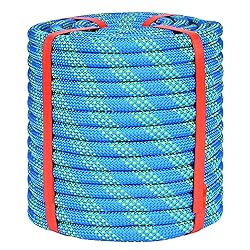1/2 Inch Climbing Rope 100 Ft Blue - 48 Strands