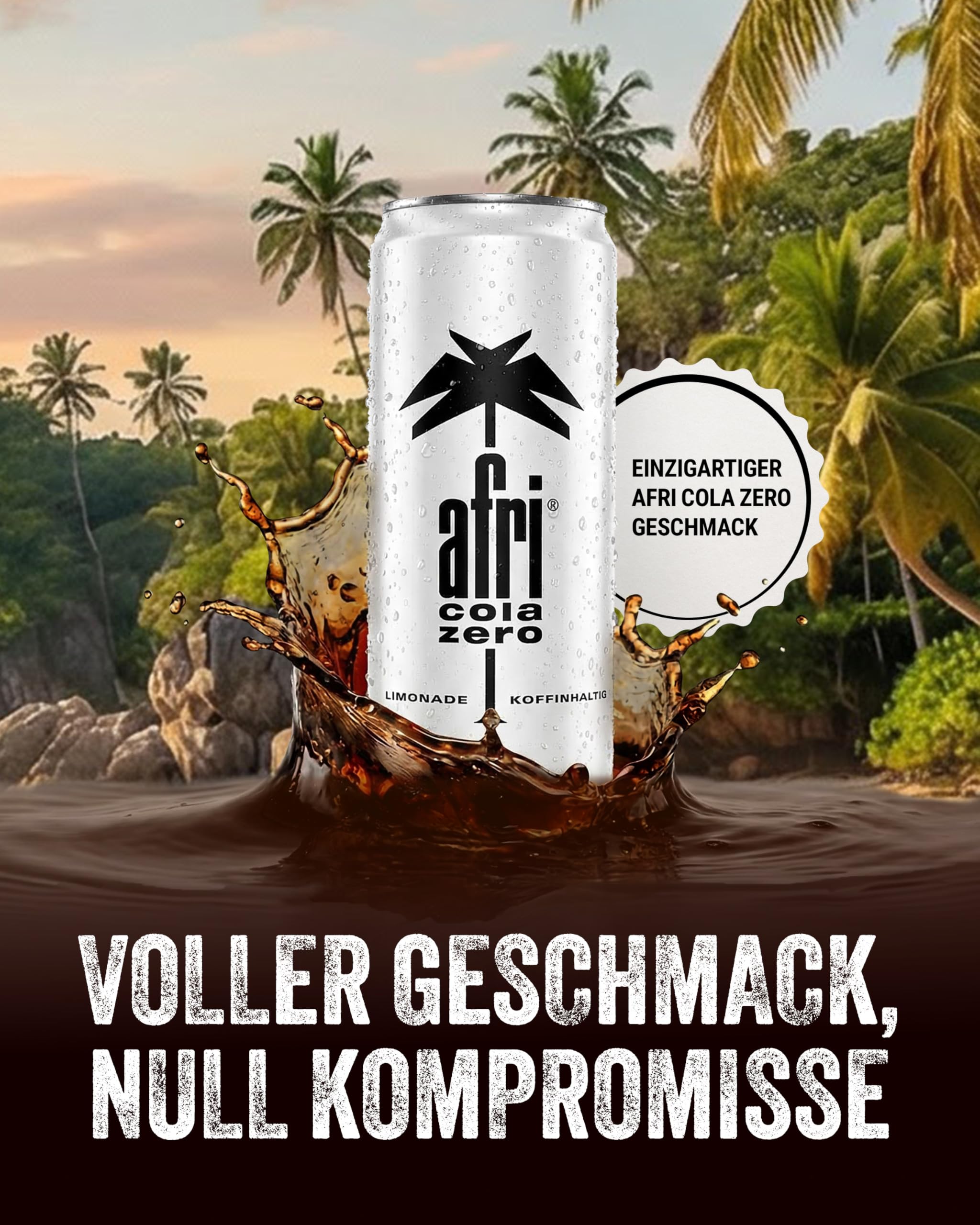 afri cola Zero – Cola-Drink kalorienfrei 24 x 330 ml in der Dose – Kultgetränk ohne Zucker mit vollem afri-Geschmack – Koffeinhaltige Cola-Limonade mit Süßungsmitteln in praktischen Getränkedosen 3