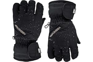 HIGHCAMP Kids Boy Girl Waterproof Ski Snow Gloves Cold Weather Warm Winter Gloves, Abyss S (4-6 Years)