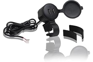 Show Chrome Accessories 13-208 Handlebar Mounted Dual Port USB Charger, Black