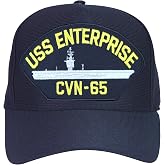 Armed Forces Depot USS Enterprise CVN-65 Baseball Cap, Navy Blue | Made in USA
