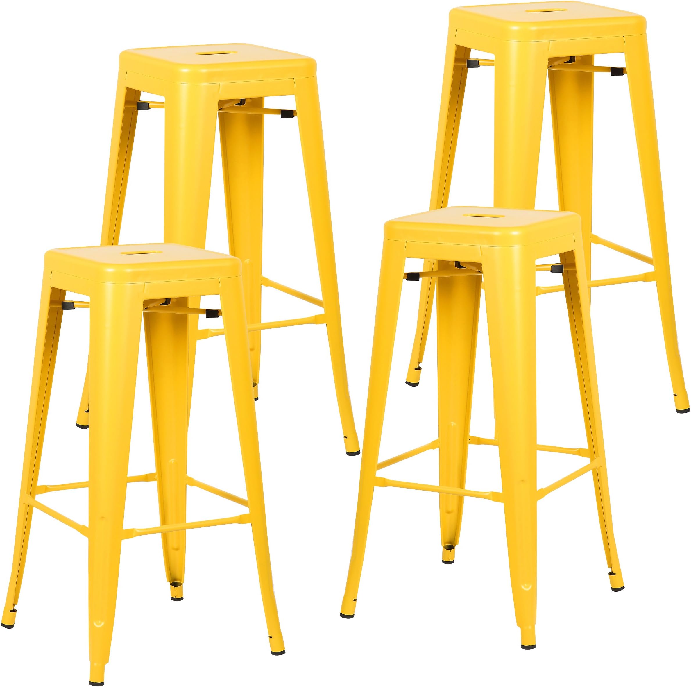 Edgemod Trattoria Bar Stool, Set of 4, Yellow