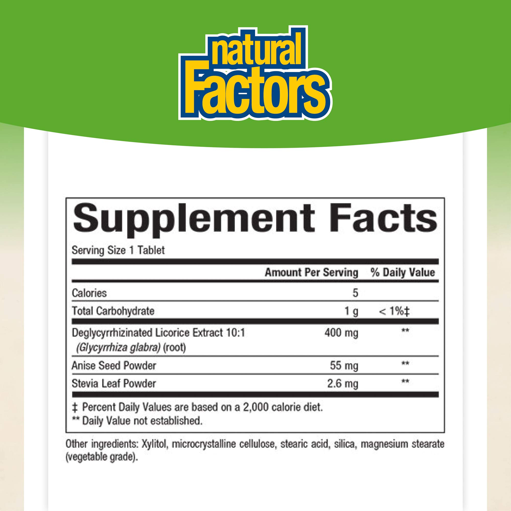 Natural Factors, Chewable DGL 400 mg, Licorice Root Supplement for a