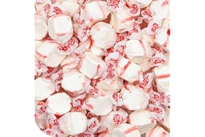 CRAZYOUTLET Salt Water Taffy Candy - 1 Pound Bag - Soft Peppermint Candy - Old Fashioned Peppermint Taffy Individually Wrapped - White Creamy Treat for Buffets, Party Favors, Office Bowls