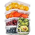 [5-pack, 30oz] Glass Container Food Storage Containers with Lids - Leak Proof Meal Prep Container Glass Lunch Containers - Fr