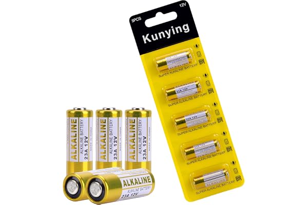 23A 12 Volt Battery A23 Battery- Long Lasting 23A 12V Batteries for Doorbells and Remote Control Unit (5 Pack)