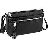 befen Small Genuine Leather Crossbody Purse Bags for Women, Multi Pockets Shoulder Handbag with RFID Blocking Card Slots
