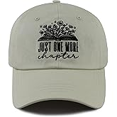 Just One More Chapter Hat for Men Women, Cute Adjustable Cotton Embroidered Book Lovers Baseball Cap