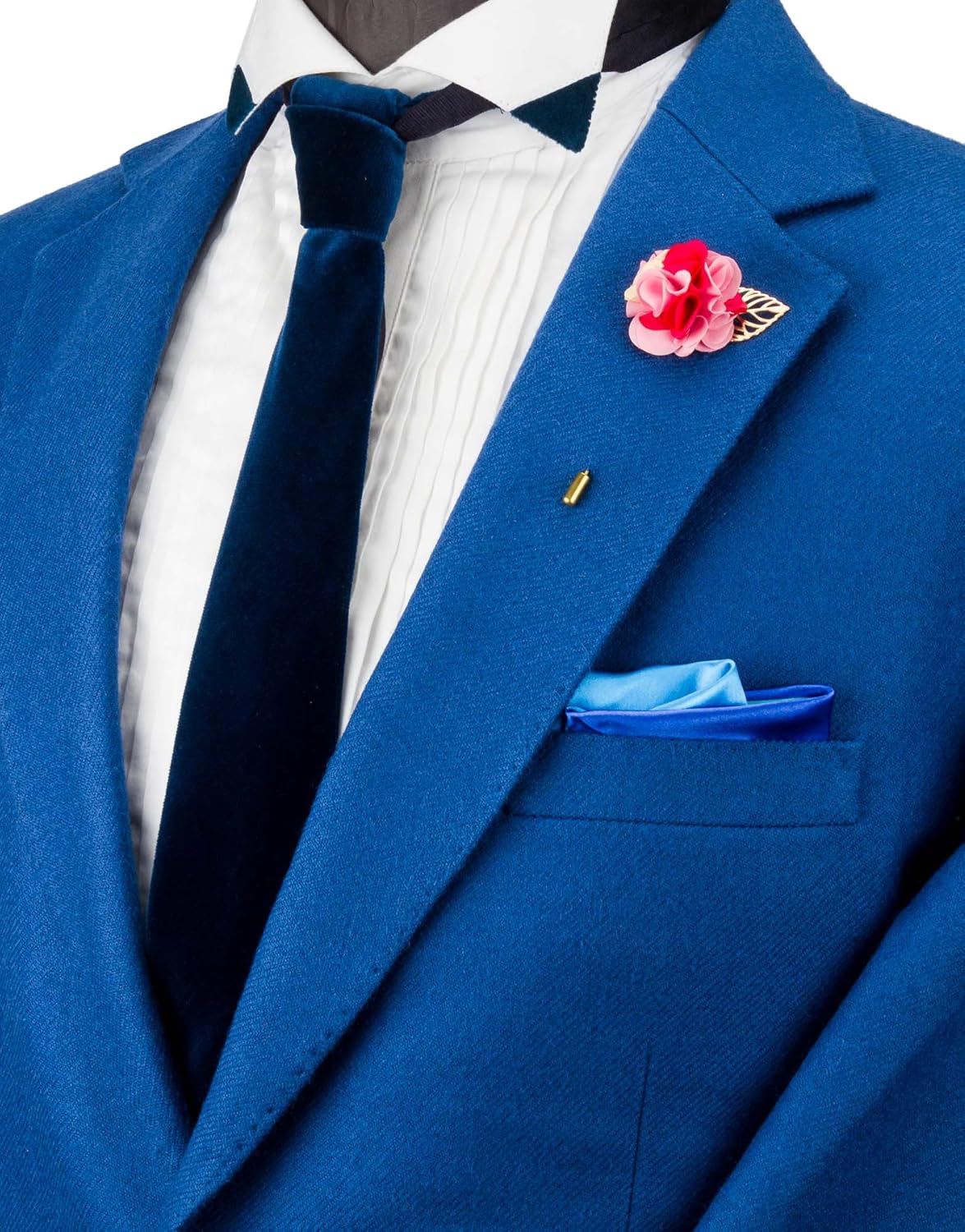 Brooch Lapel Pin for Men Pink Red White Bunch Flower Golden Leaf Lapel Pin Badge Coat Suit Wedding Gift Party Shirt Collar Accessories - Image 3