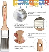 WORKPRO 4 Pcs Professional Paint Brush Set 25 38 50 mm PBT Handles Wood view 5