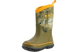 MCIKCC Kids Rubber Rain Boots, Waterproof Solid Classic Pull On Snow Wellies Boot for Children Toddler Boys Girls