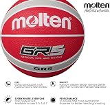 Molten GR Premium Rubber Basketball Size 5 Red Silver Indoor Outdoor view 2