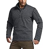 CQR Men's Quarter Zip Utility Fleece Pullover, Outdoor Casual Thermal Sweater, Chest Zipper Pocket, Mock Neck Long Sleeve