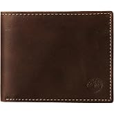 Timberland Men's Leather Wallet With Attached Flip Pocket | Leather passcase wallet, 4.25 x 3.5 in. closed with five card slots, two clear ID windows and a full-length bill compartment.