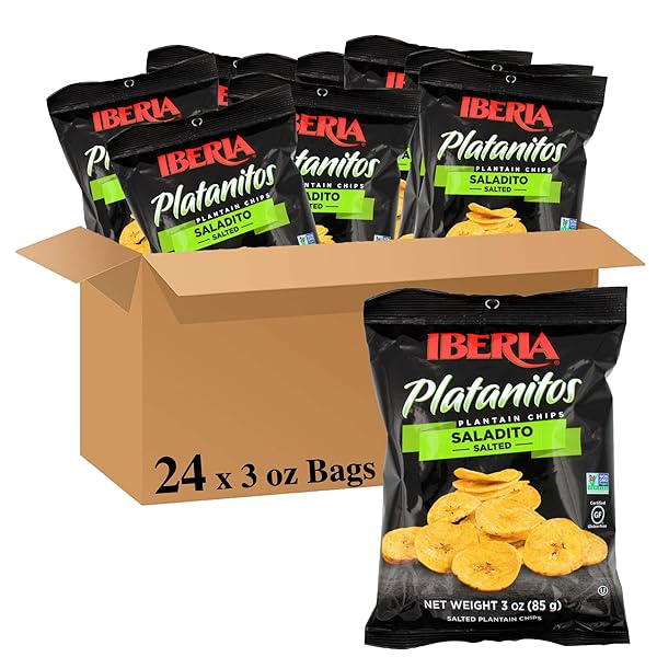 IBERIA LIGHTLY SALTED PLANTAIN CHIPS, 3 OUNCE (PACK...
