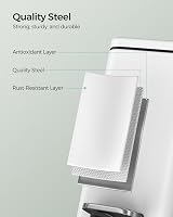 SONGMICS Narrow Pedal Bin 5L White Toilet Bin Slim Steel Soft Close LTB560W05 view 6