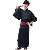 Edoten Men's Kimono Japan Shijira Weaving Yukata