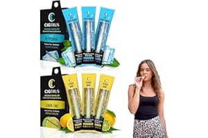 CIGTRUS Nicotine-Free Smoking Alternative Inhaler (6-Piece) Natural Habit Replacement - Tobacco-Free, Non-Electric Craving Relief - Quit Smoking & Vaping Aid (Peppermint & Lemon Lime)
