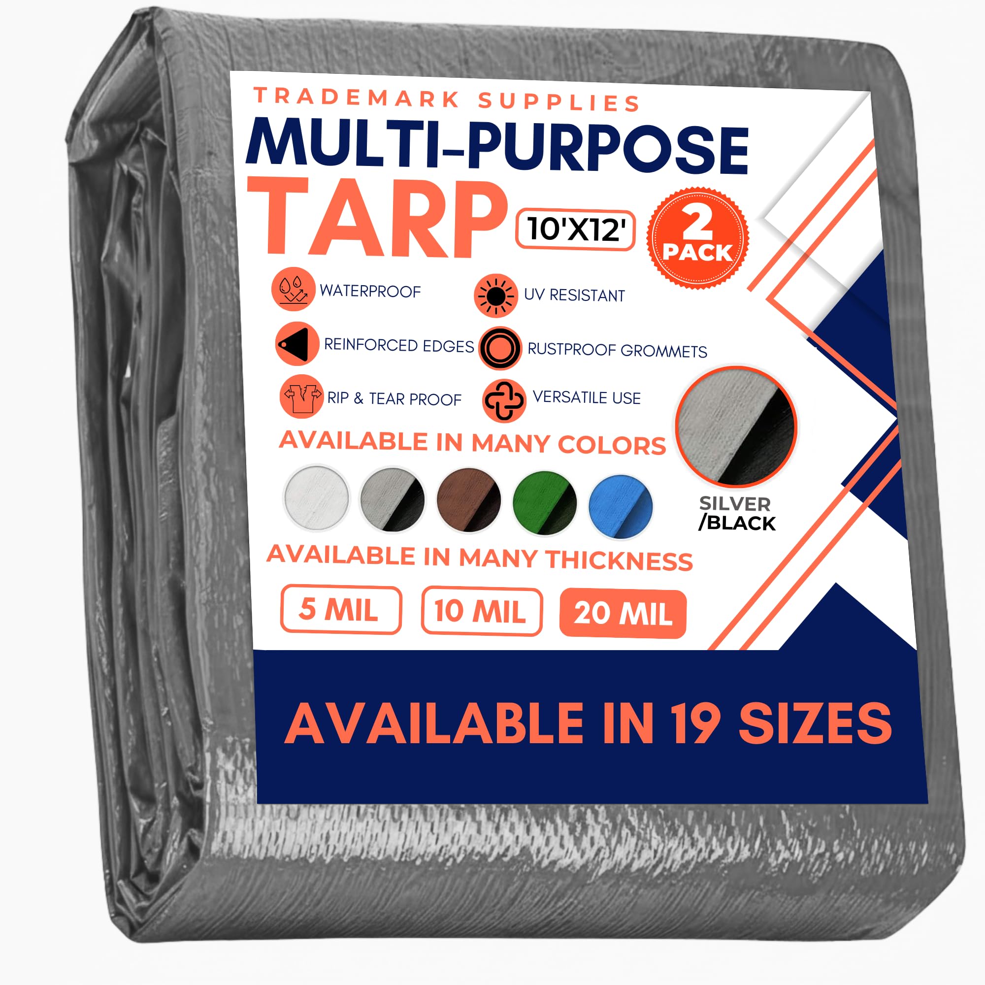 Large Waterproof Tarp - Heavy Duty 20 Mil Thick