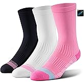 BRISIRA Coolmax Bamboo Viscose Compression Running Crew Socks Women Moisture-Wicking Anti-Blister Cooling Athletic Mid Calf