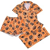 Mynineco 3 Pieces Halloween Pajamas Set for Women Teen Girls