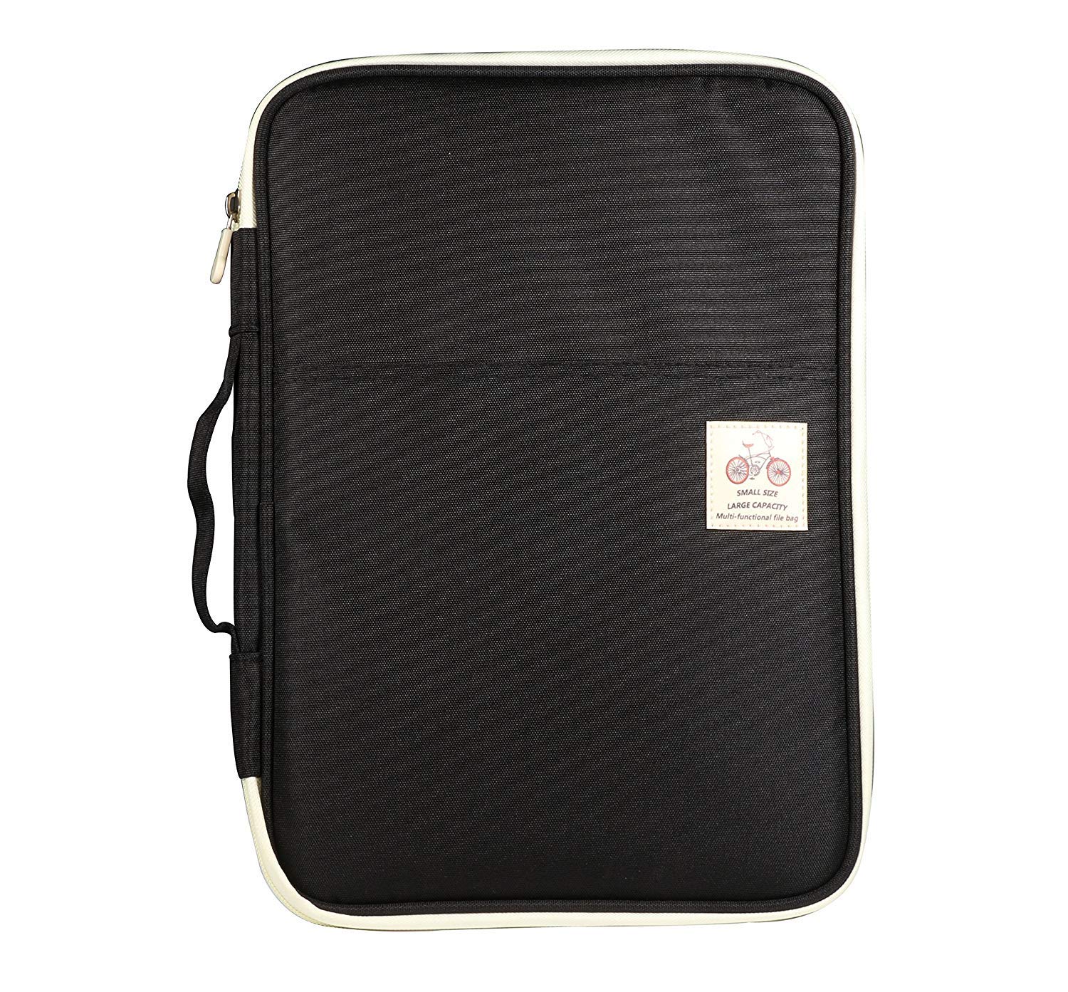 OMALOO A4 Document Case Multi-Functional Passport Holder Wallet File Organiser Portable Handbag Message Bag for Travel Holiday Office(Black)