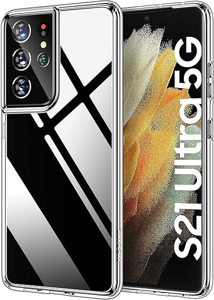 Amazon Com Hoomil Case For Samsung Galaxy S21 Ultra Case Not Yellowing Military Grade Drop Tested Crystal Clear Case Compatible With Galaxy S21 Ultra Shockproof Slim Phone Case Cover 5g 4g 6 8 Inch Clear