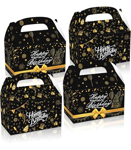75. Geburtstag Geschenkboxen – 50 Stück In Schwarz-Gold Für Party-Deko