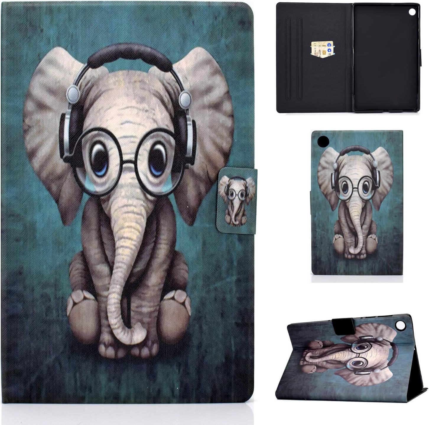 Aswant Huawei Matepad T10/Matepad T10s Case PU Leather Wallet Cover Flip Stand Magnetic Tablet Case for Huawei Matepad T 10 9.7 Inch/Huawei Matepad T 10s Elephant Baby